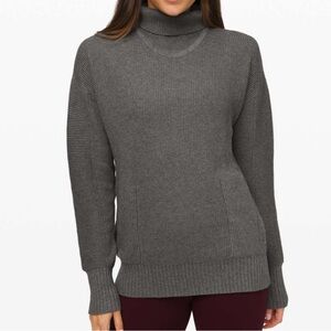 Lululemon Cozy Calling Turtleneck - Heathered Core Medium Grey - Cotton & Yak